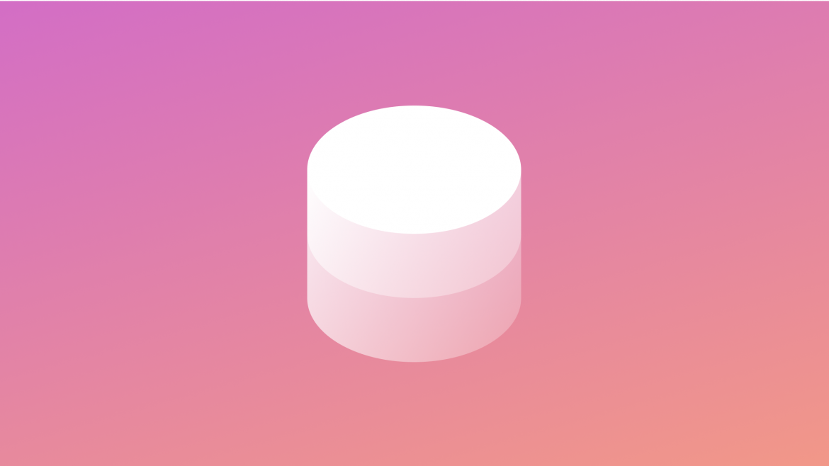 pink to organge gradient with white circle in middle